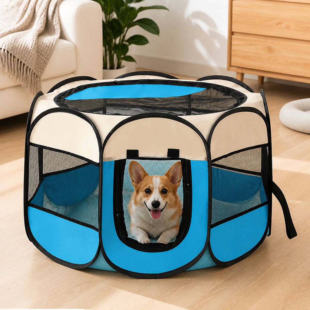 DogBedHouse Bite-Resistant Oxford & Mosquito-Proof Playpen Tent (Foldable)