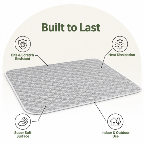 DogBedHouse Bite & Scratch-Resistant Super-Soft Cooling Pet Mat (Indoor/Outdoor)