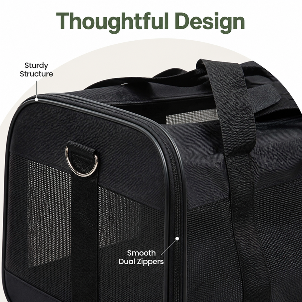 DogBedHouse Breathable & Foldable Pet Carrier (Airline-Approved)