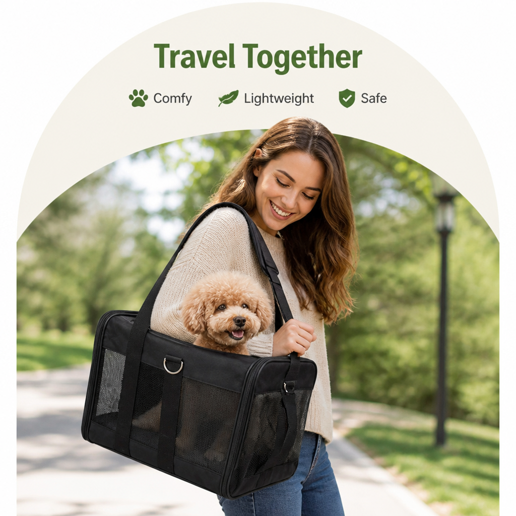 DogBedHouse Breathable & Foldable Pet Carrier (Airline-Approved)