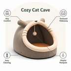 DogBedHouse Breathable High-Rebound & Detachable Washable Cat Cave Bed