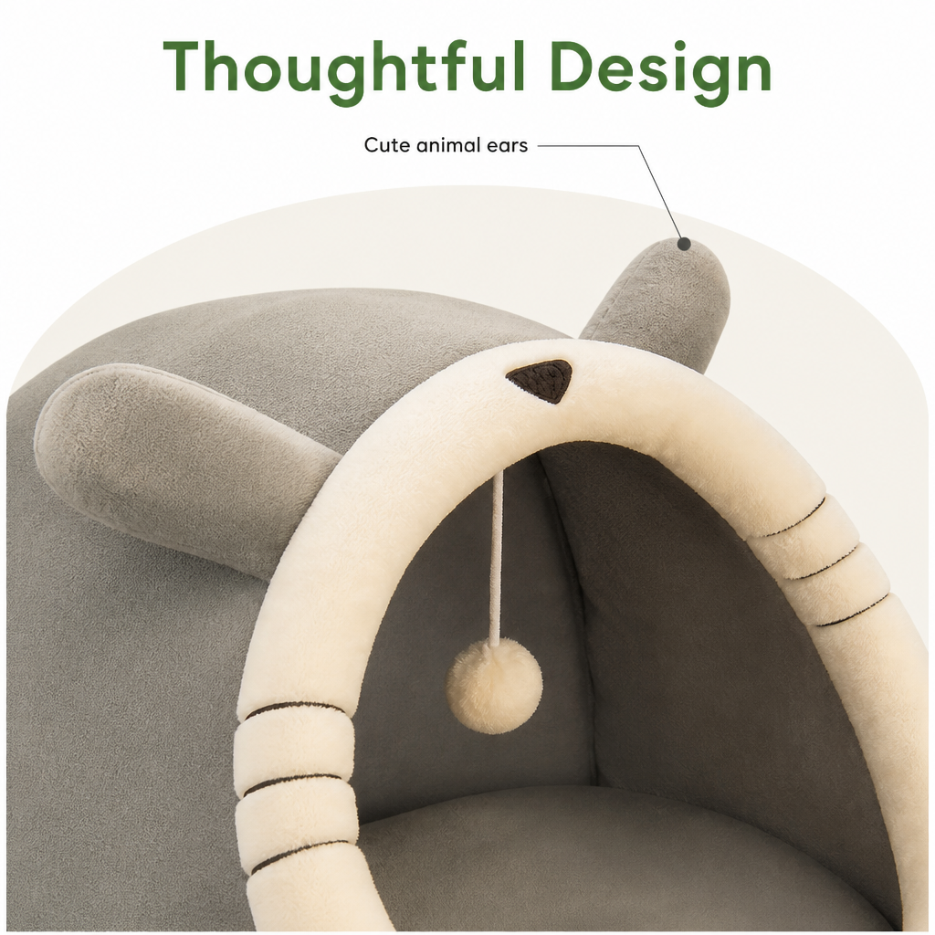 DogBedHouse Breathable High-Rebound & Detachable Washable Cat Cave Bed