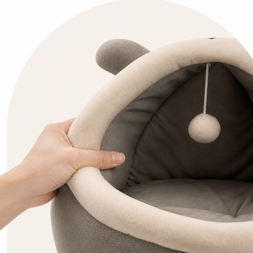 DogBedHouse Breathable High-Rebound & Detachable Washable Cat Cave Bed