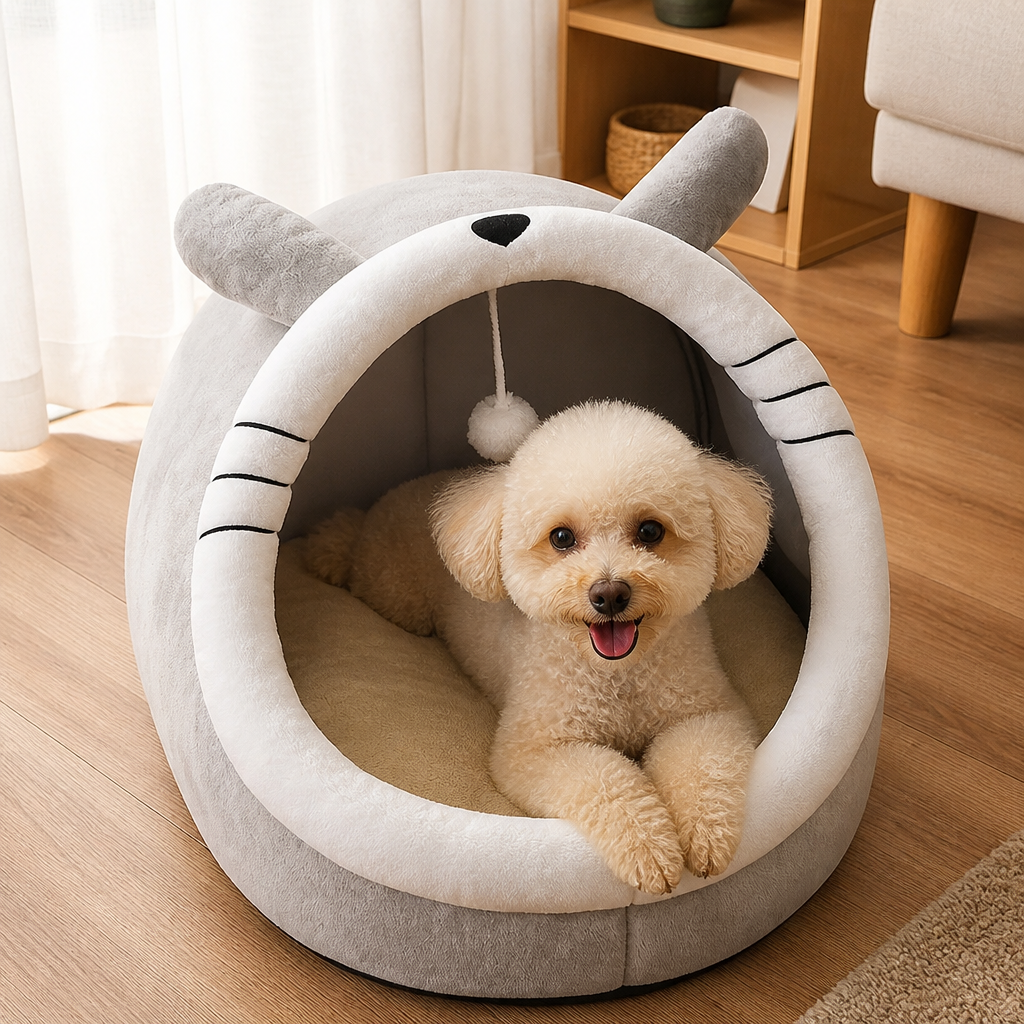 DogBedHouse Breathable High-Rebound & Detachable Washable Cat Cave Bed