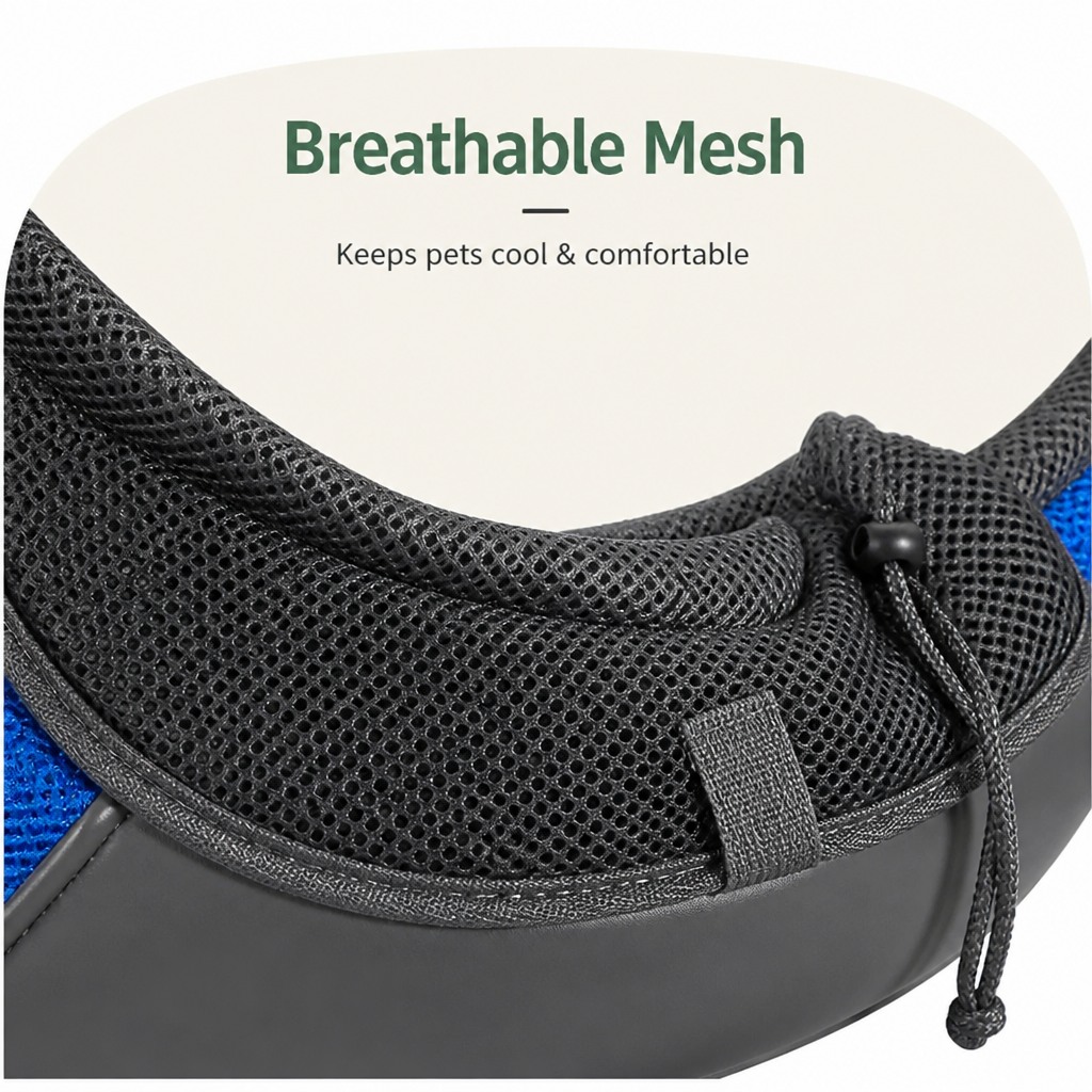 DogBedHouse Breathable Mesh & Adjustable Cross-Body Travel Carrier