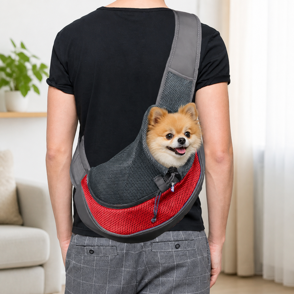 DogBedHouse Breathable Mesh & Adjustable Cross-Body Travel Carrier