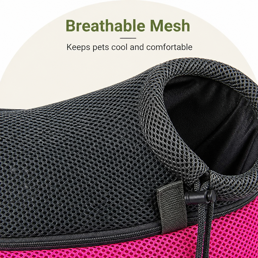 DogBedHouse Breathable Mesh & Adjustable Crossbody Dog Sling Carrier