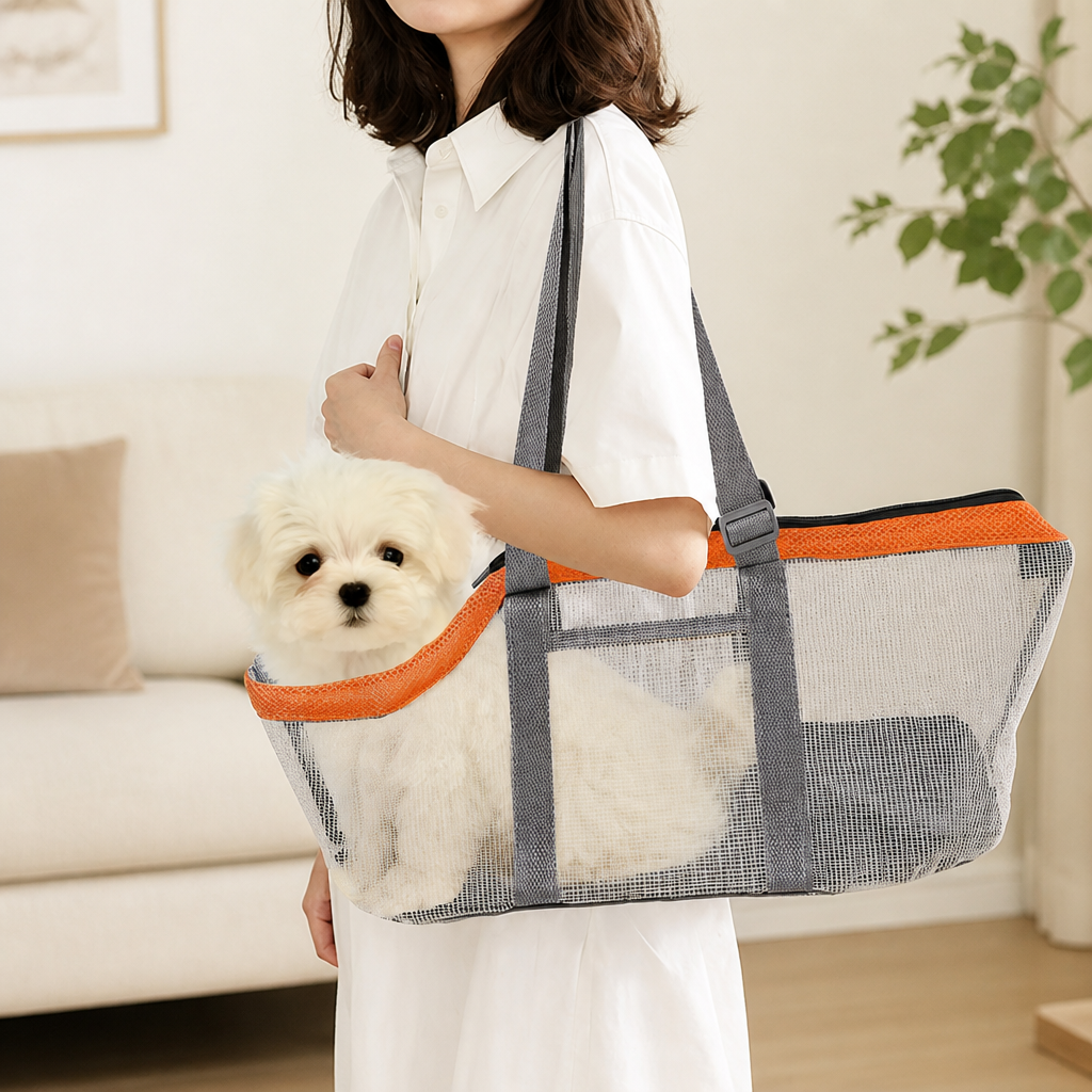 DogBedHouse Breathable Mesh & Adjustable Strap Travel Carrier