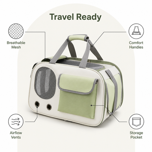 DogBedHouse Breathable Mesh & Bubble Window Travel Carrier