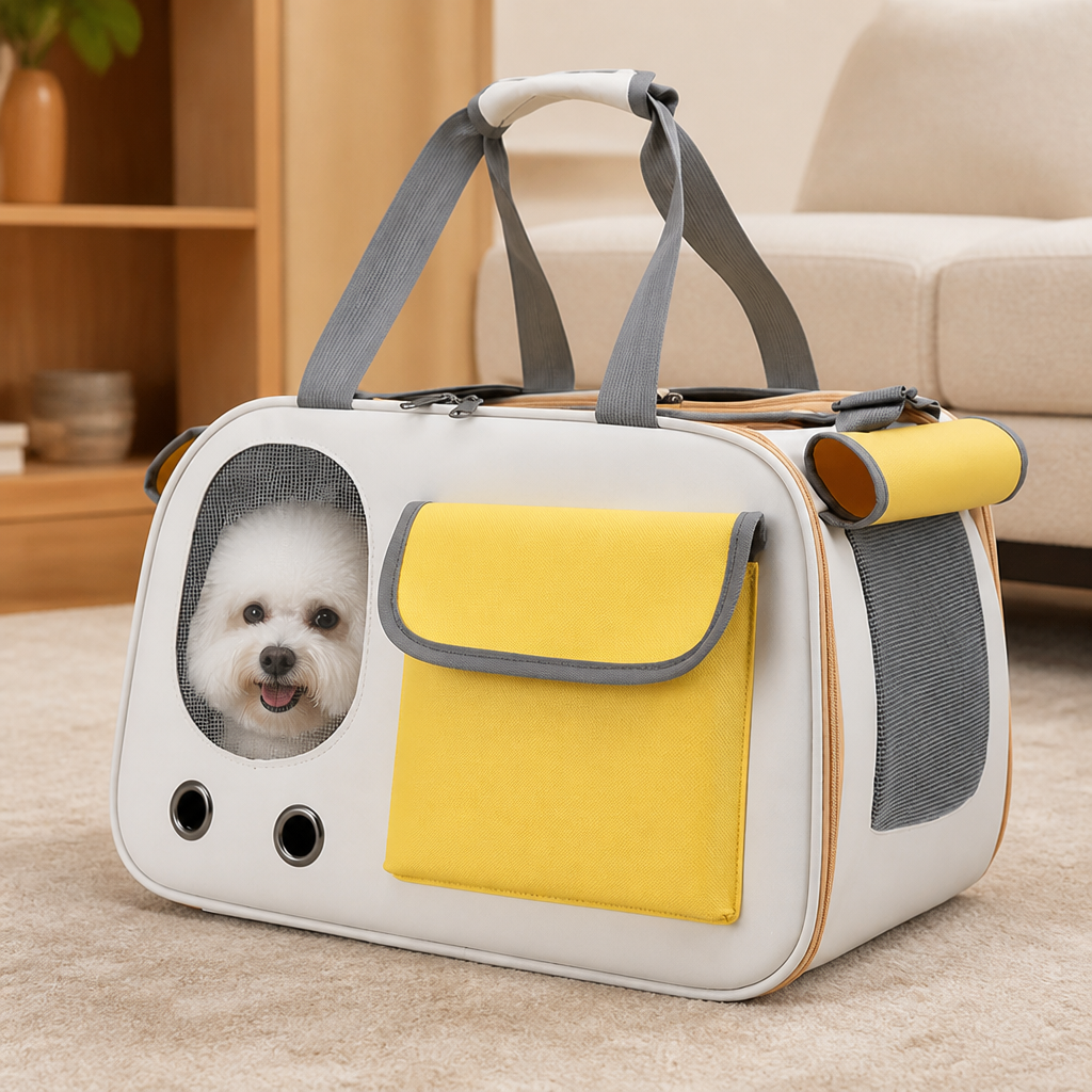 DogBedHouse Breathable Mesh & Bubble Window Travel Carrier