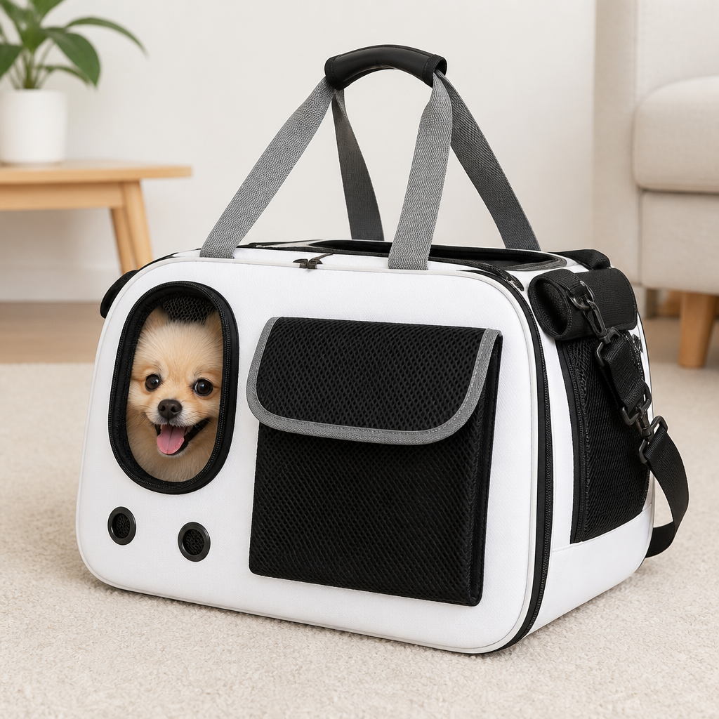 DogBedHouse Breathable Mesh & Bubble Window Travel Carrier