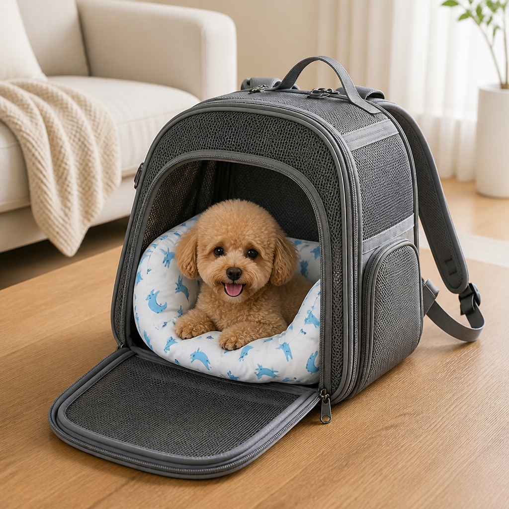 DogBedHouse Breathable Mesh & Cushioned Pet Carrier Backpack