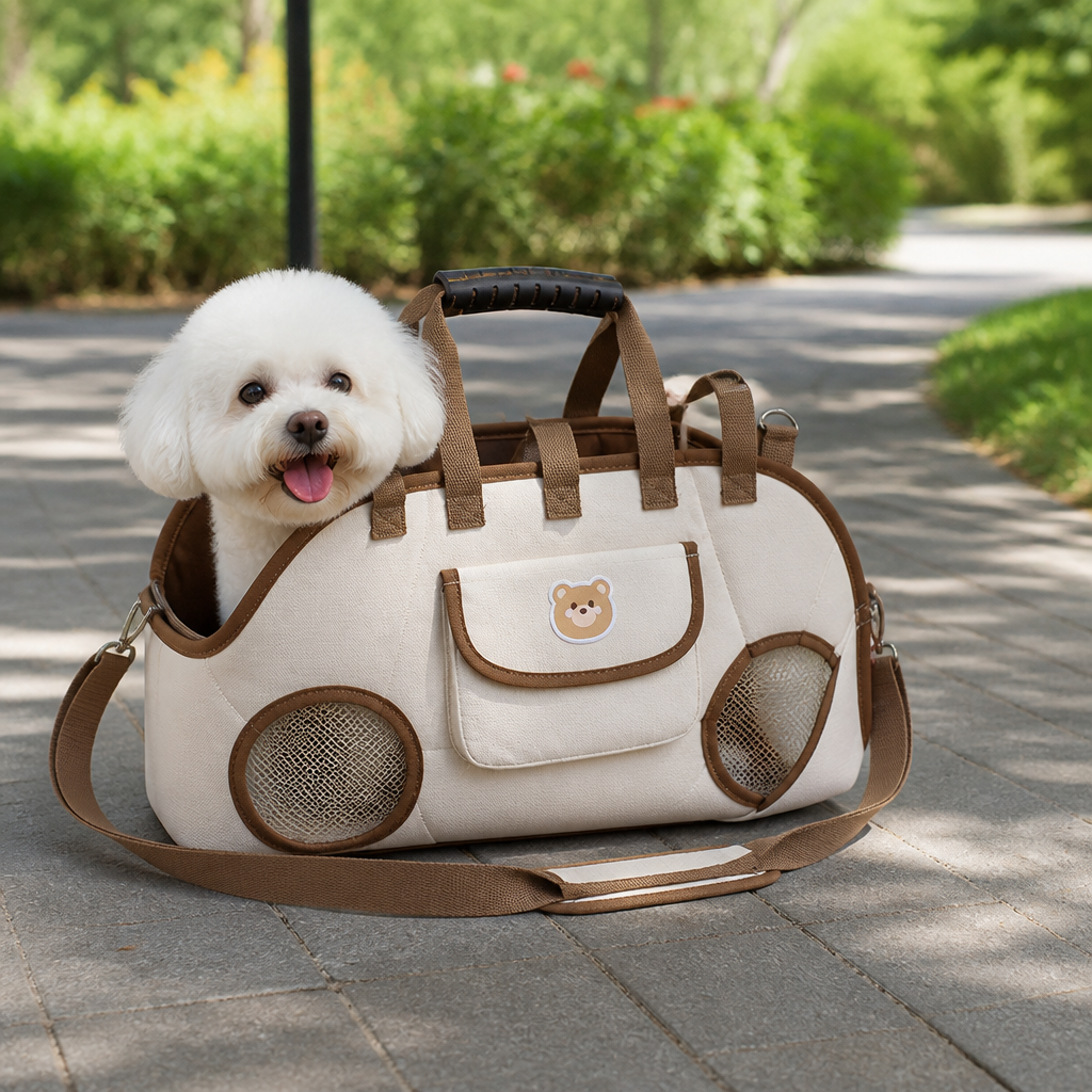 DogBedHouse Breathable Mesh & Dual-Carry Dog Carrier (Wipe-Clean)