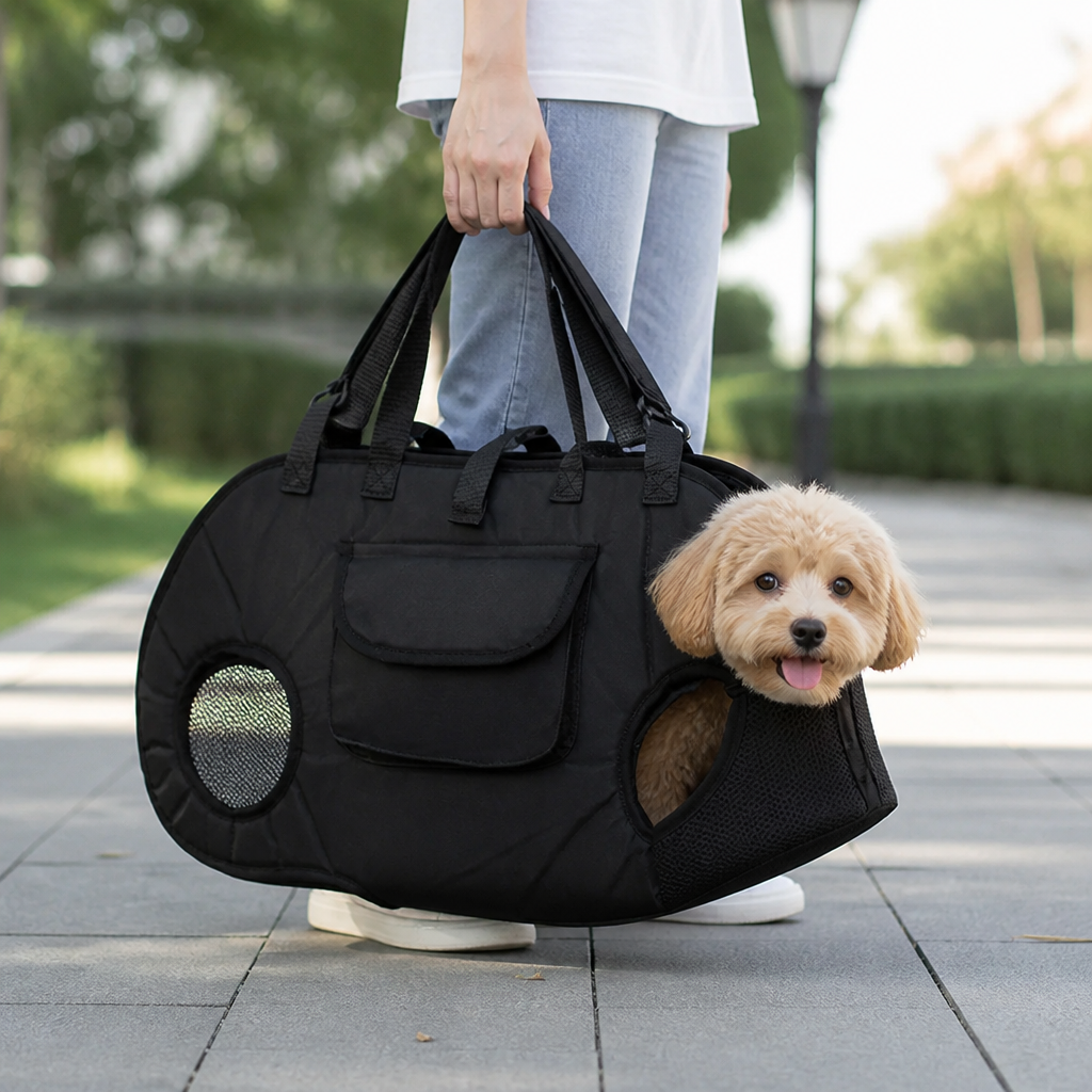 DogBedHouse Breathable Mesh & Dual-Carry Dog Carrier (Wipe-Clean)