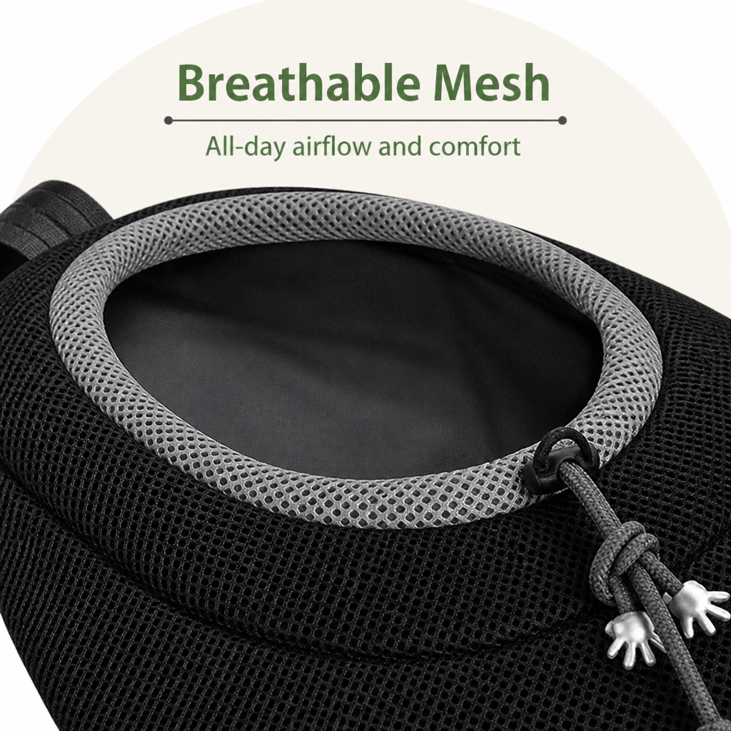 DogBedHouse Breathable Mesh & Ergonomic Padded Dog Carrier Backpack (Removable Base)