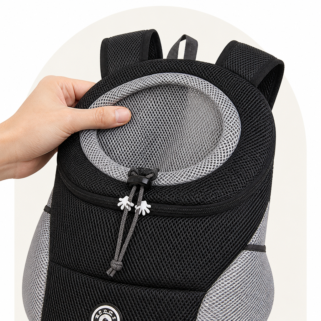 DogBedHouse Breathable Mesh & Ergonomic Padded Dog Carrier Backpack (Removable Base)
