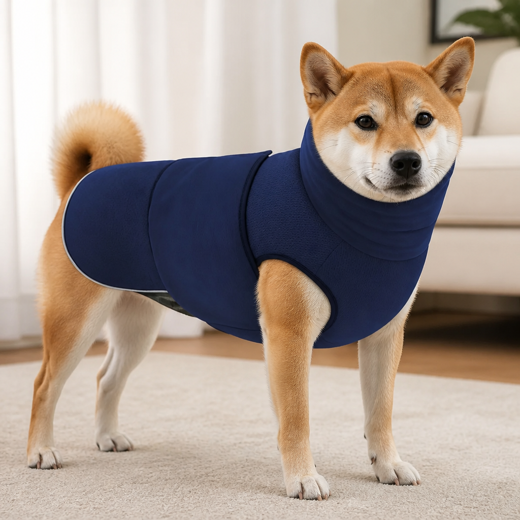 DogBedHouse Breathable Mesh & Flannel Hood Calming Vest (Adjustable Velcro)