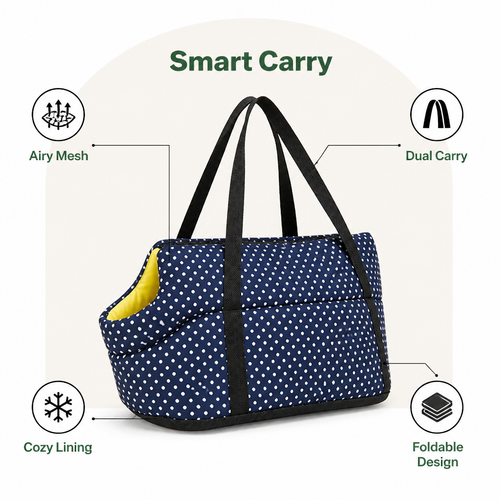 DogBedHouse Breathable Mesh & Insulated Pet Carrier (Foldable)
