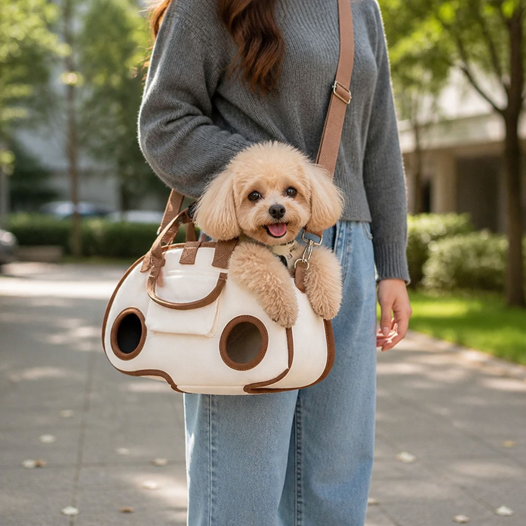 DogBedHouse Breathable Mesh & Internal Safety Leash Sling Backpack