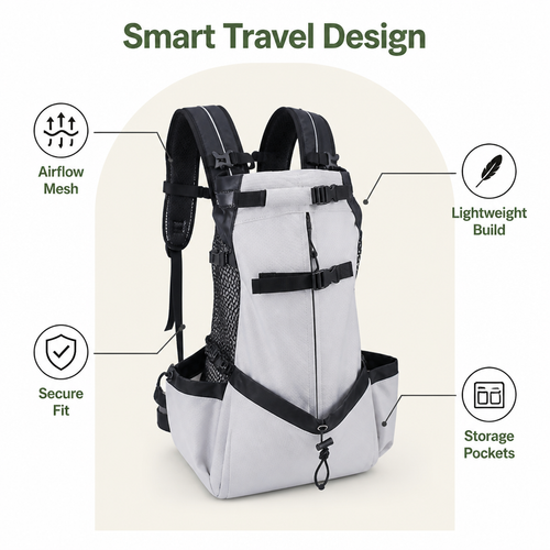 DogBedHouse Breathable Mesh & Lightweight Dog Backpack Carrier