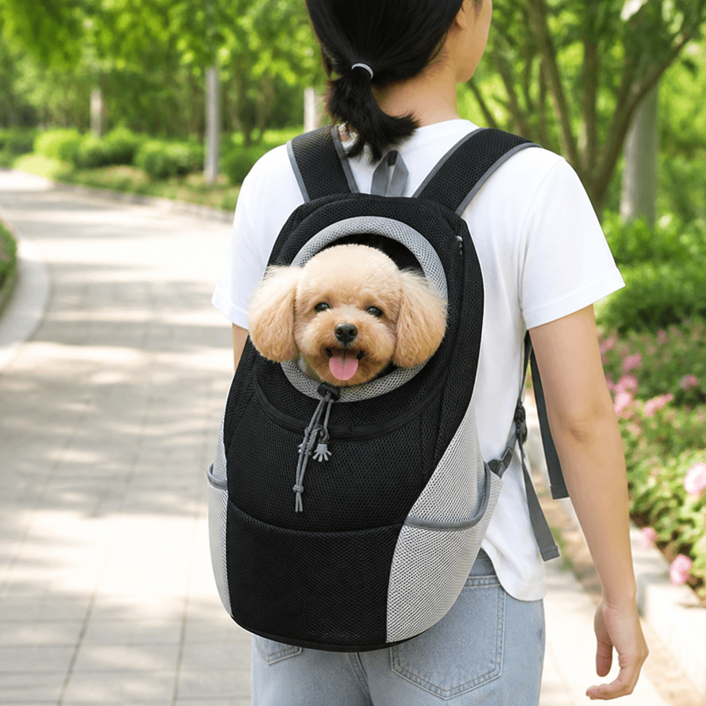 DogBedHouse Breathable Mesh & Padded Pet Backpack Carrier (Front/Back Convertible)