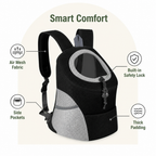 DogBedHouse Breathable Mesh & Padded Pet Backpack Carrier (Front/Back Convertible)