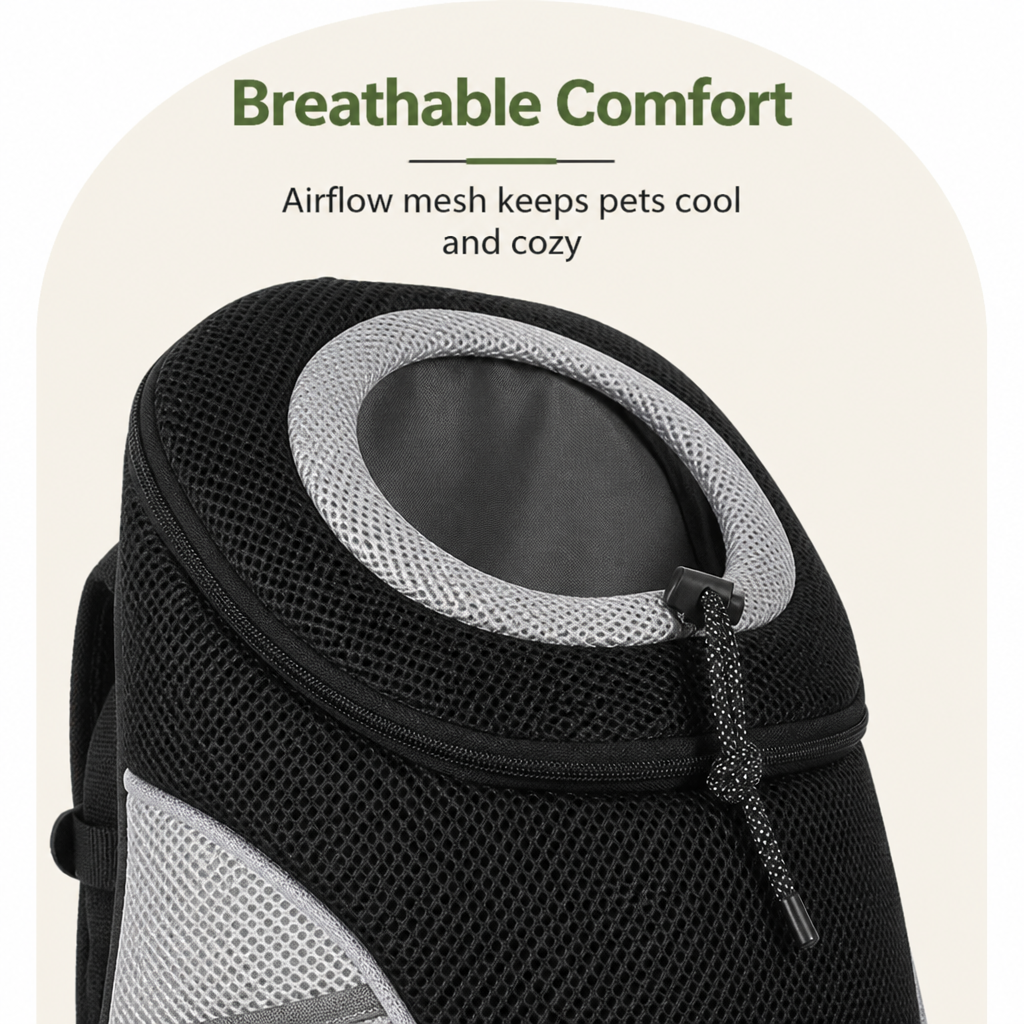 DogBedHouse Breathable Mesh & Padded Pet Backpack Carrier (Front/Back Convertible)