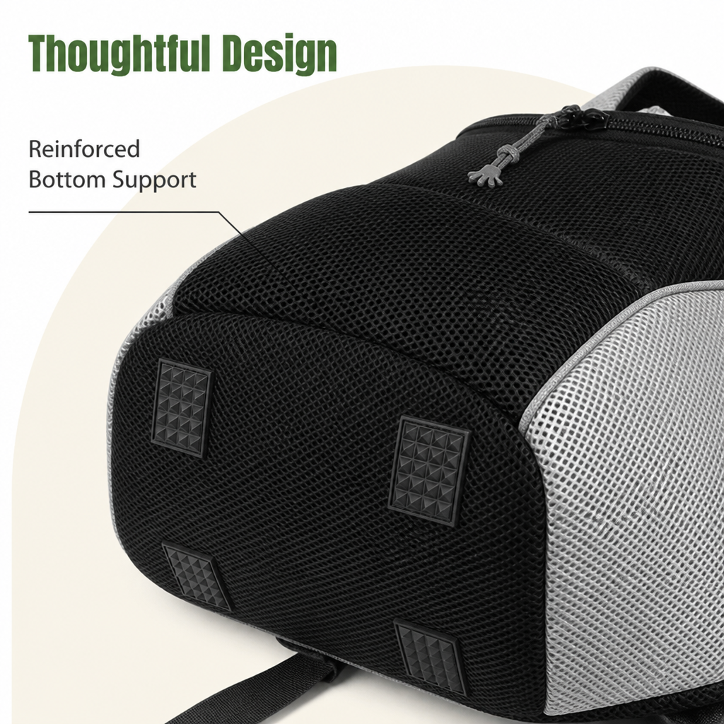 DogBedHouse Breathable Mesh & Padded Pet Backpack Carrier (Front/Back Convertible)