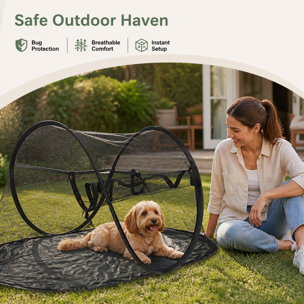 DogBedHouse Breathable Mesh Pop-Up Pet Tent