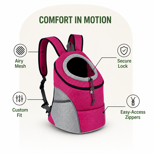 DogBedHouse Breathable Mesh & Reflective Backpack Carrier (Removable Pad)