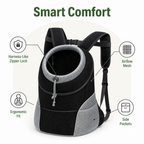 DogBedHouse Breathable Mesh & Security Zipper Backpack Carrier (Front-Opening)