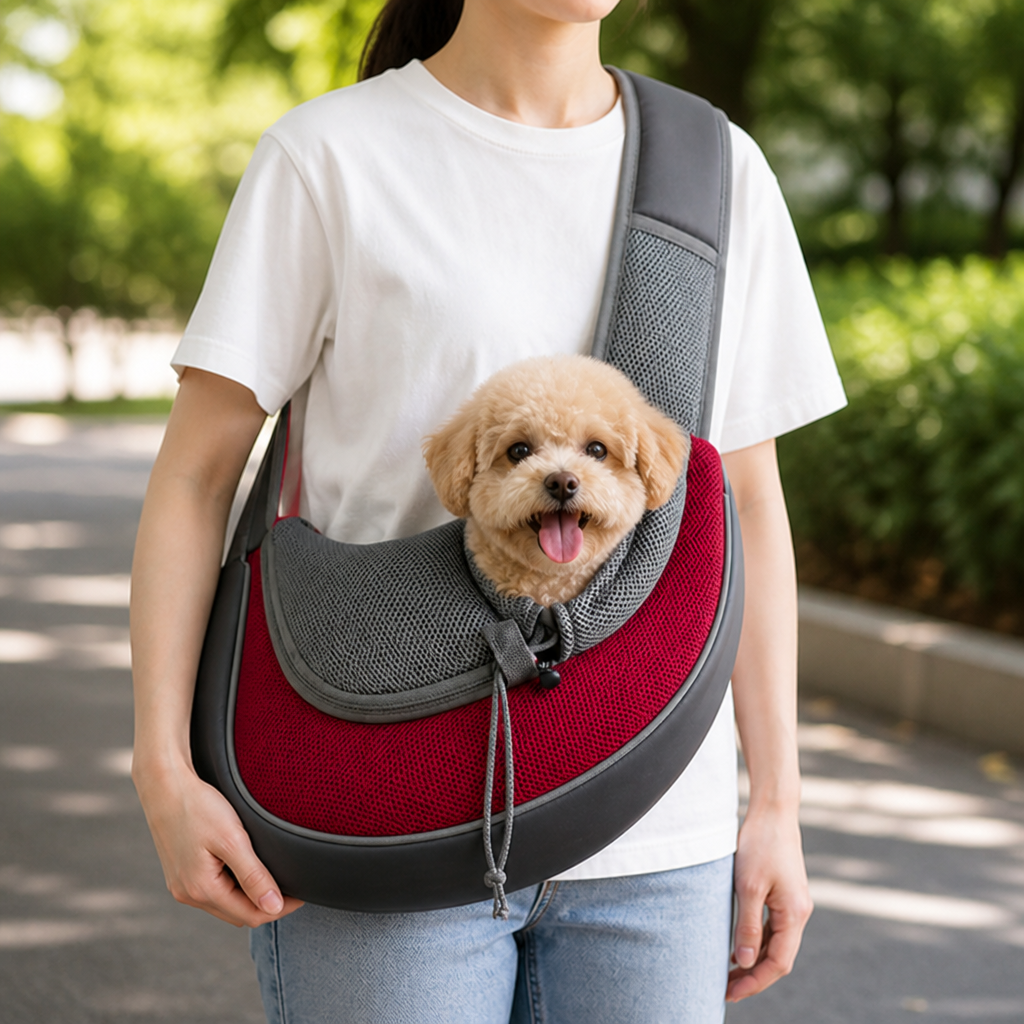 DogBedHouse Breathable Mesh & Sponge-Padded Sling Carrier