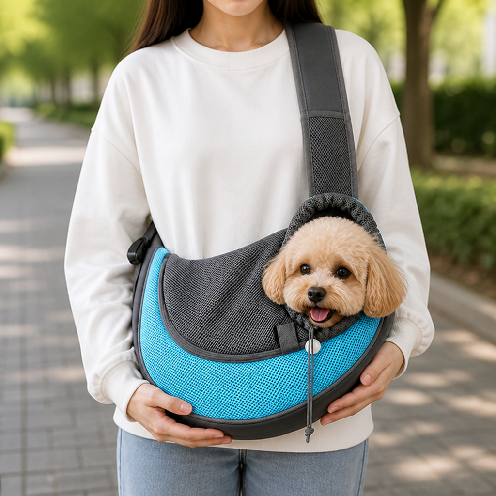 DogBedHouse Breathable Mesh & Sponge-Padded Sling Carrier