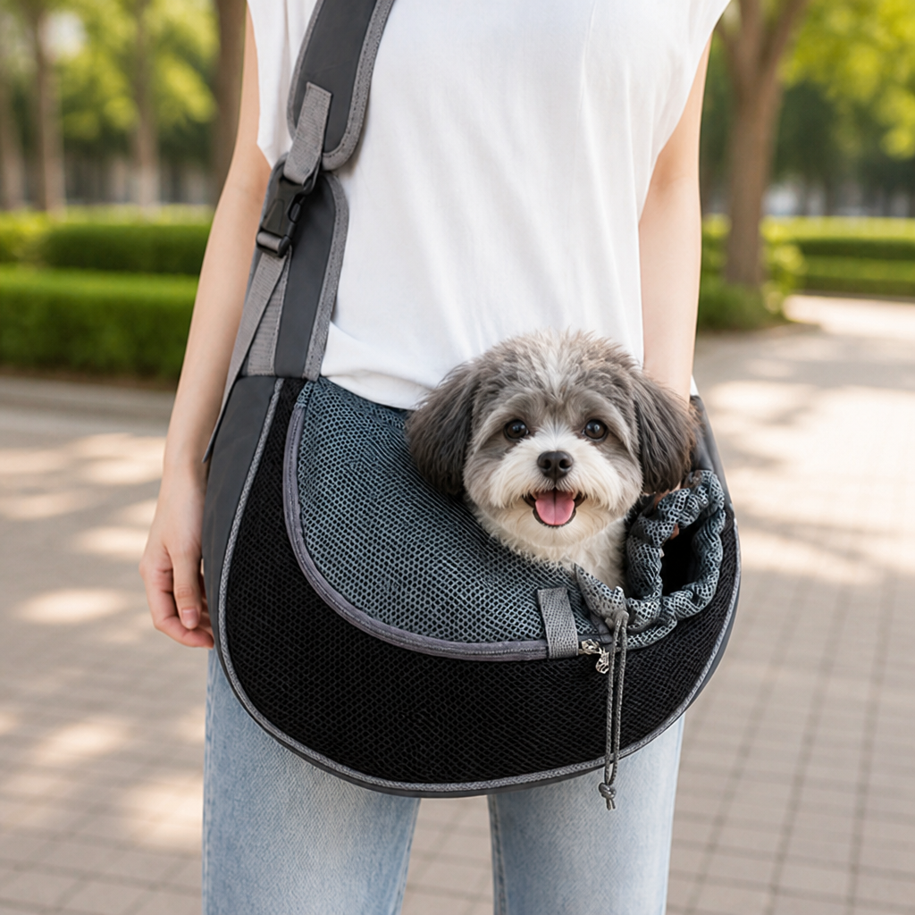 DogBedHouse Breathable Mesh & Sponge-Padded Sling Carrier
