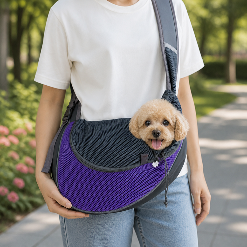 DogBedHouse Breathable Mesh & Sponge-Padded Sling Carrier