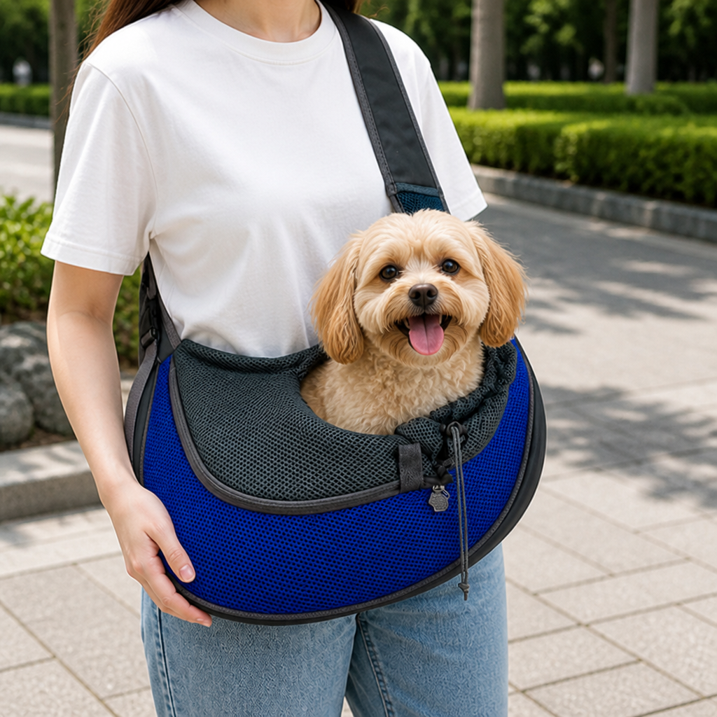 DogBedHouse Breathable Mesh & Sponge-Padded Sling Carrier