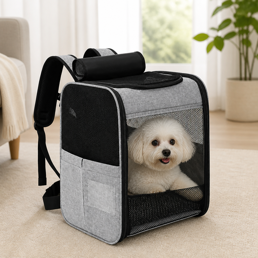 DogBedHouse Breathable Mesh & Water-Resistant Pet Backpack