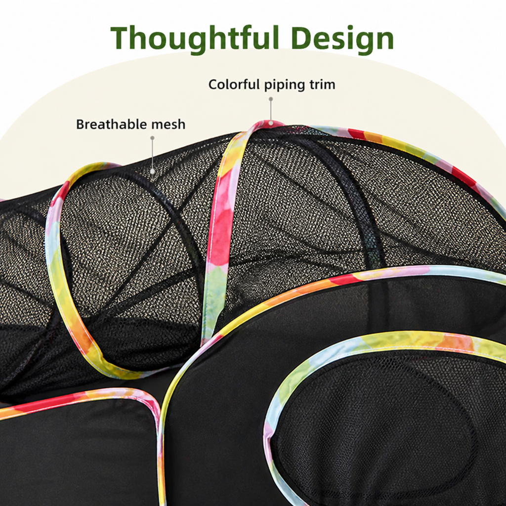 DogBedHouse Breathable Mesh & Waterproof Cat Playpen (Pop-Up Tent & Tunnel)