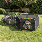 DogBedHouse Breathable Mesh & Waterproof Cat Playpen (Pop-Up Tent & Tunnel)
