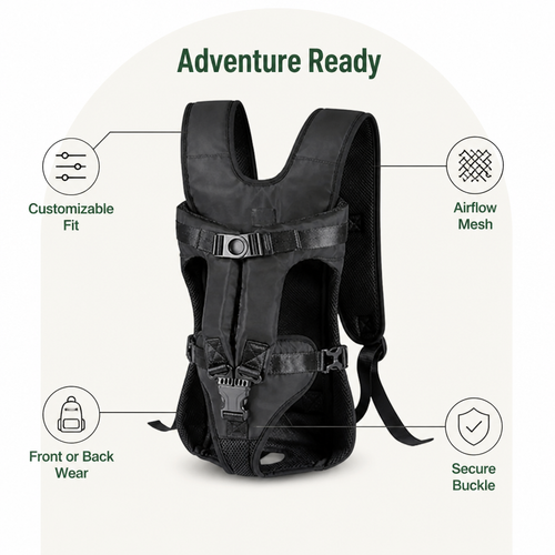 DogBedHouse Breathable Oxford & Adjustable Straps Carrier Backpack