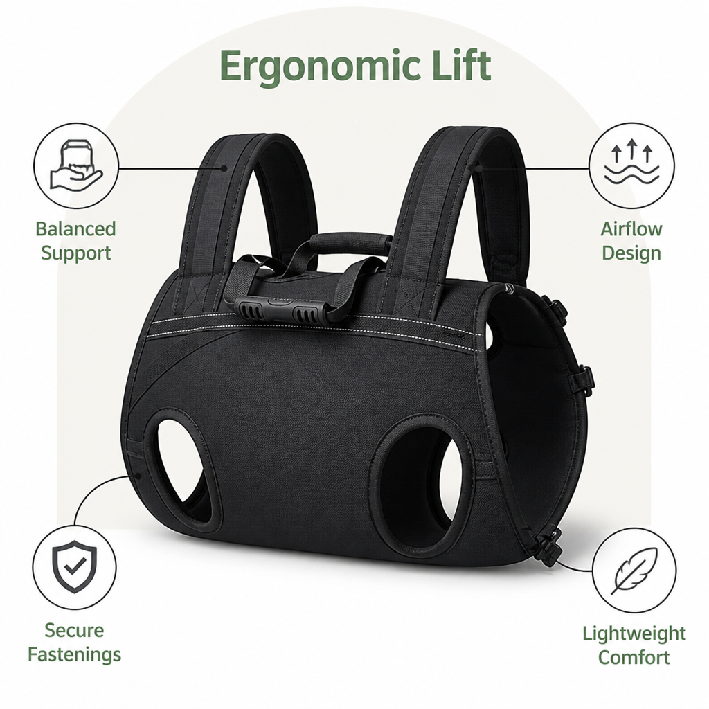 DogBedHouse Breathable Oxford Cloth & Padded Straps Dog Carrier Backpack