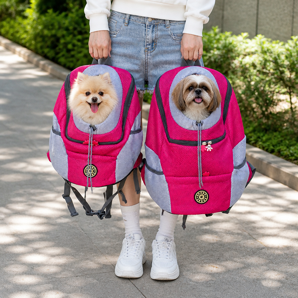 DogBedHouse Breathable Padded Hands-Free Backpack Carrier