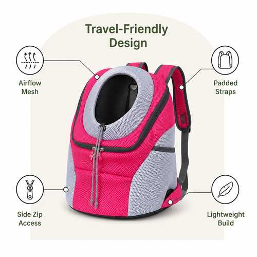 DogBedHouse Breathable Padded Hands-Free Backpack Carrier