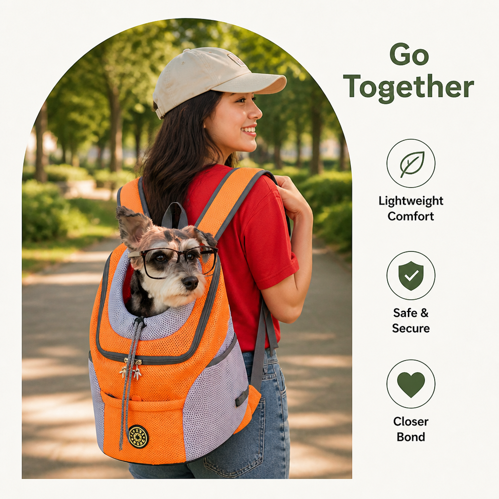 DogBedHouse Breathable Padded Hands-Free Backpack Carrier