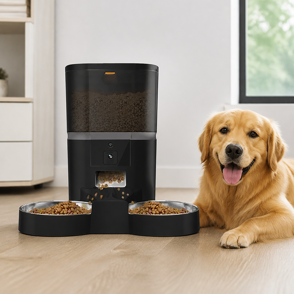 DogBedHouse Built-In Camera & Portion-Control Automatic Feeder (4L)