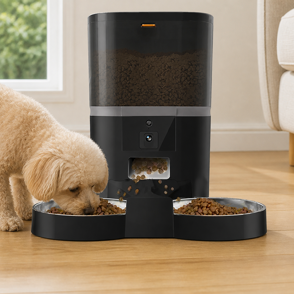 DogBedHouse Built-In Camera & Portion-Control Automatic Feeder (4L)