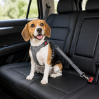 DogBedHouse Bungee Shock-Absorbing & Reflective Car Seat Leash (For Small-Medium Dogs)