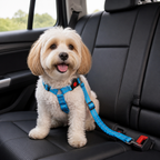 DogBedHouse Bungee Shock-Absorbing & Reflective Car Seat Leash (For Small-Medium Dogs)