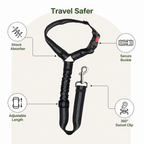 DogBedHouse Bungee Shock-Absorbing & Reflective Car Seat Leash (For Small-Medium Dogs)