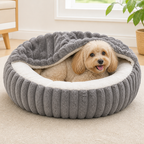 DogBedHouse Calming Hooded & Non-Slip Pet Bed (For Cats & Small Dogs)